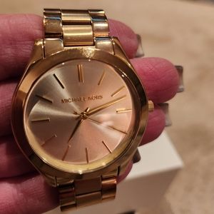 Michael Kors Slim Runway Gold Tone Watch 42mm